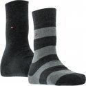 TOMMY HILFIGER Lot de 2 paires de Chaussettes Homme Coton RUGBY Anthracite