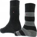 LOT DE 2 Chaussettes Chaussettes Homme RUGBY Gris et Anthracite
