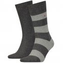 LOT DE 2 Chaussettes Chaussettes Homme RUGBY Gris et Anthracite