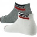 LEVI'S Lot de 2 paires de Socquettes Mixte Coton OLYMP Blanc Gris