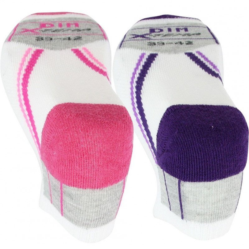DIM Lot de 2 paires de Socquettes Femme Microfibre SNEAK XTEMP Blanc