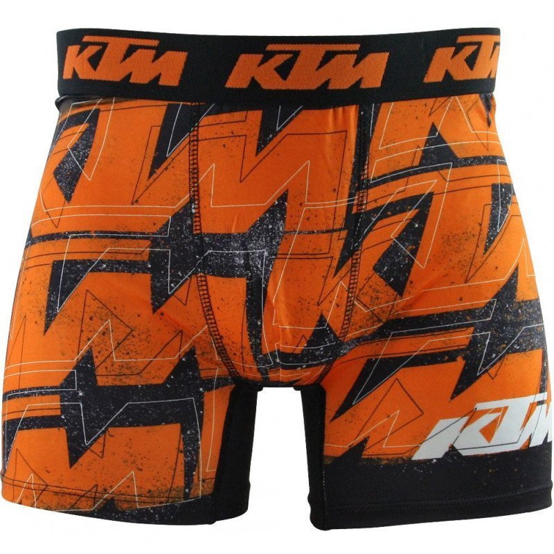 Boxer Homme LOG Orange et Noir