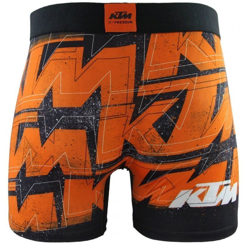 Boxer Homme LOG Orange et Noir