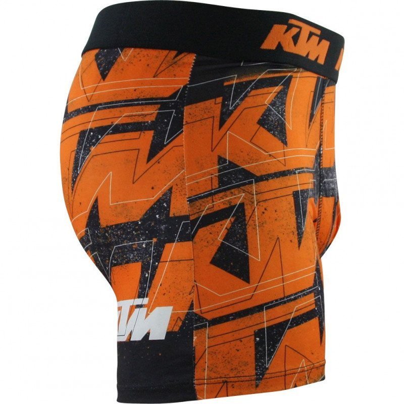 Boxer Homme LOG Orange et Noir