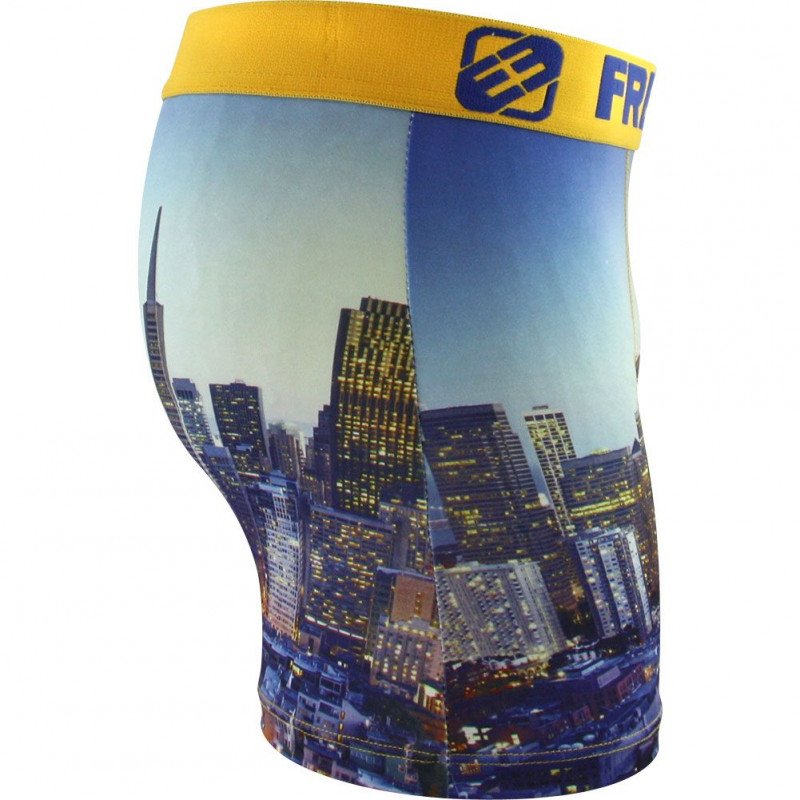 FREEGUN Boxer Homme Microfibre SFO Bleu Jaune PREMIUM