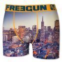 FREEGUN Boxer Homme Microfibre SFO Bleu Jaune PREMIUM