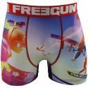 FREEGUN Boxer Homme Microfibre SKY Bleu Rose PREMIUM