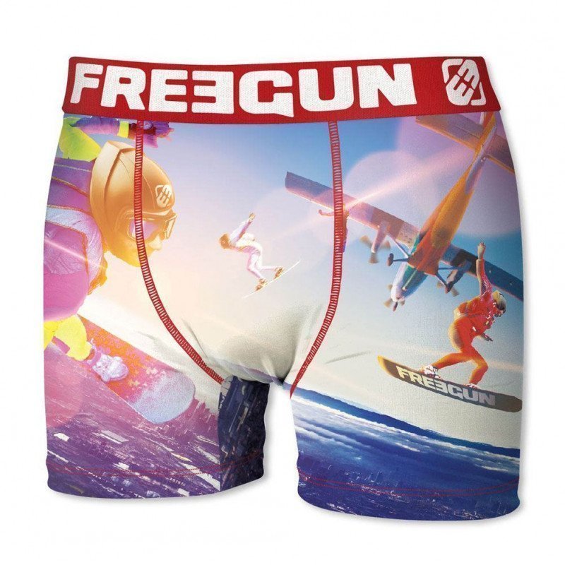 FREEGUN Boxer Homme Microfibre SKY Bleu Rose PREMIUM