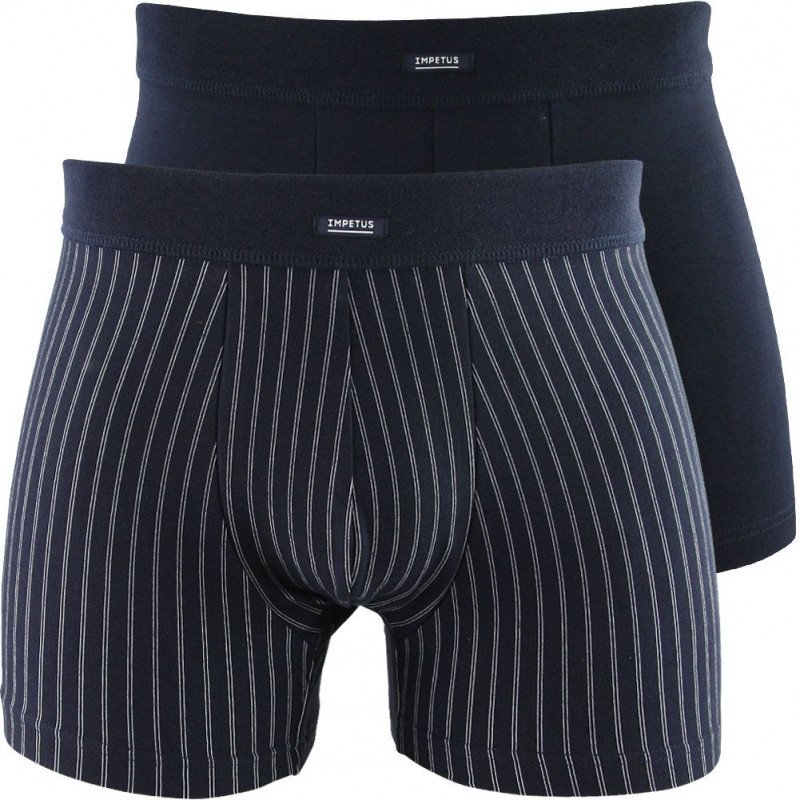 IMPETUS Lot de 2 Boxers Homme Coton STRETCH2 Marine