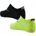 PUMA Lot de 2 paires de Socquettes Mixte Microfibre TRAINLIGHT Noir Jaune PERFORMANCE