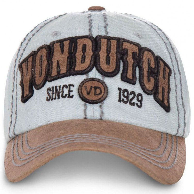 VON DUTCH Casquette Homme Coton VERN01 Ciel Marron