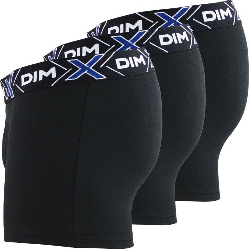 DIM Lot de 3 Boxers Homme Coton X-TEMP Noir Noir