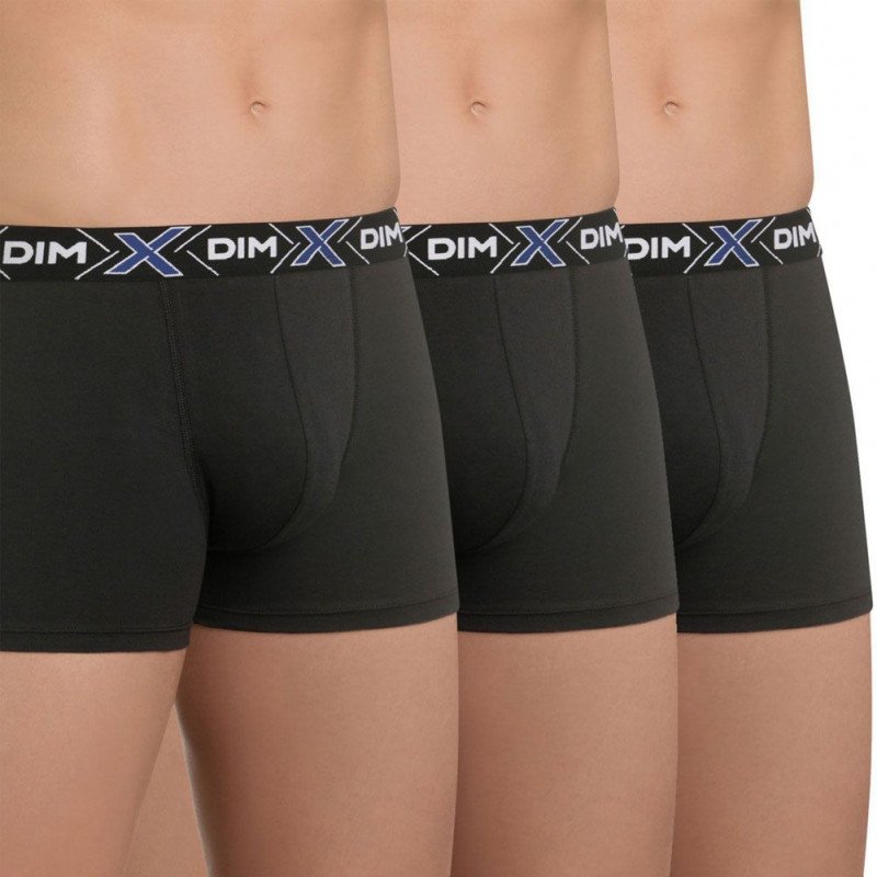 LOT DE 3 Boxer Sous-vêtements Homme X-TEMP Noir et Foncé