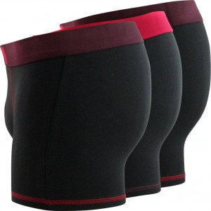DIM 3 Boxers Homme Coton MIXANDCOLORS Noir ceint baie aubergine