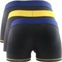 DIM 3 Boxers Homme Coton MIX AND COLORS Noir Safran Bleu marin