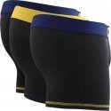 DIM Lot de 3 Boxers Homme Coton MIX AND COLORS Noir Jaune safran Bleu marin