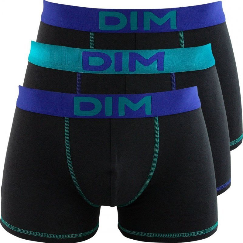 LOT DE 3 Boxer Sous-vêtements Homme MIX AND COLORS Noir et Turquoise
