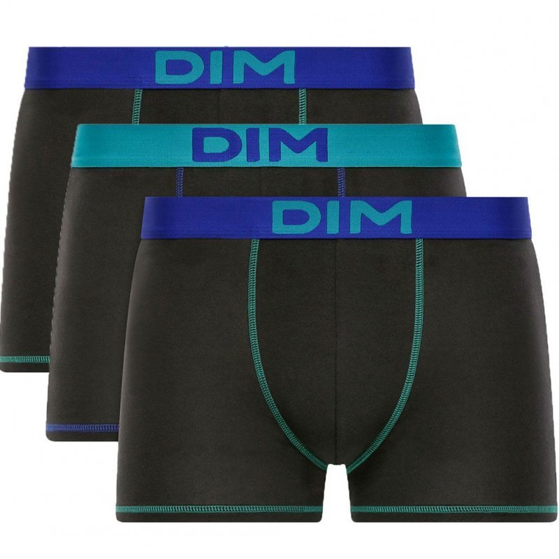 LOT DE 3 Boxer Sous-vêtements Homme MIX AND COLORS Noir et Turquoise
