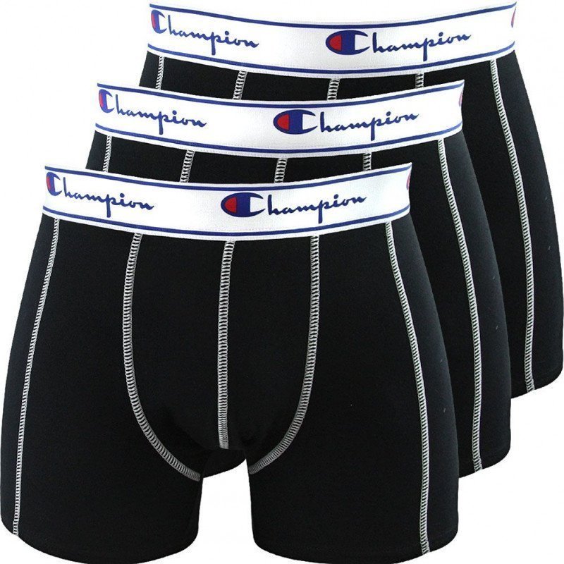 CHAMPION Lot de 3 Boxers Homme Coton CLASSIC Noir