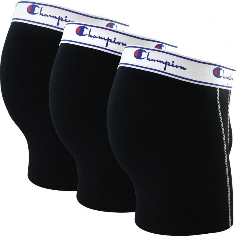 CHAMPION Lot de 3 Boxers Homme Coton CLASSIC Noir