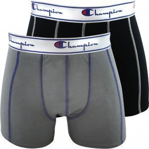 CHAMPION Lot de 2 Boxers Homme Coton UNIX2 Gris Noir