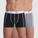 CHAMPION Lot de 2 Boxers Homme Coton UNIX2 Gris Noir