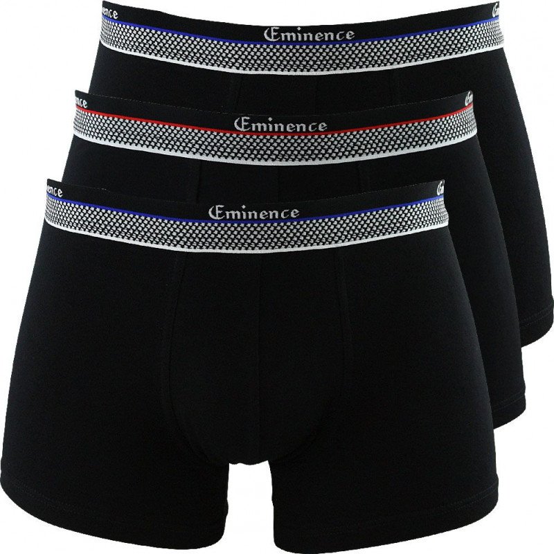 LOT DE 3 Boxer Sous-vêtements Homme TRIO SELECT Noir et Uni