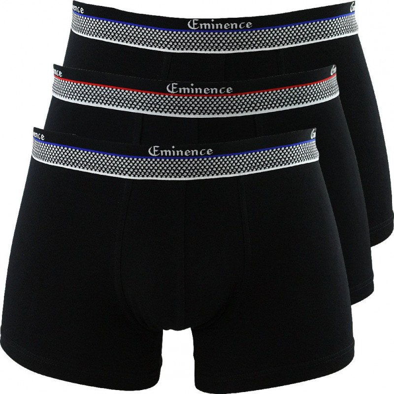 EMINENCE Lot de 3 Boxers Homme Coton TRIO SELECT Noir