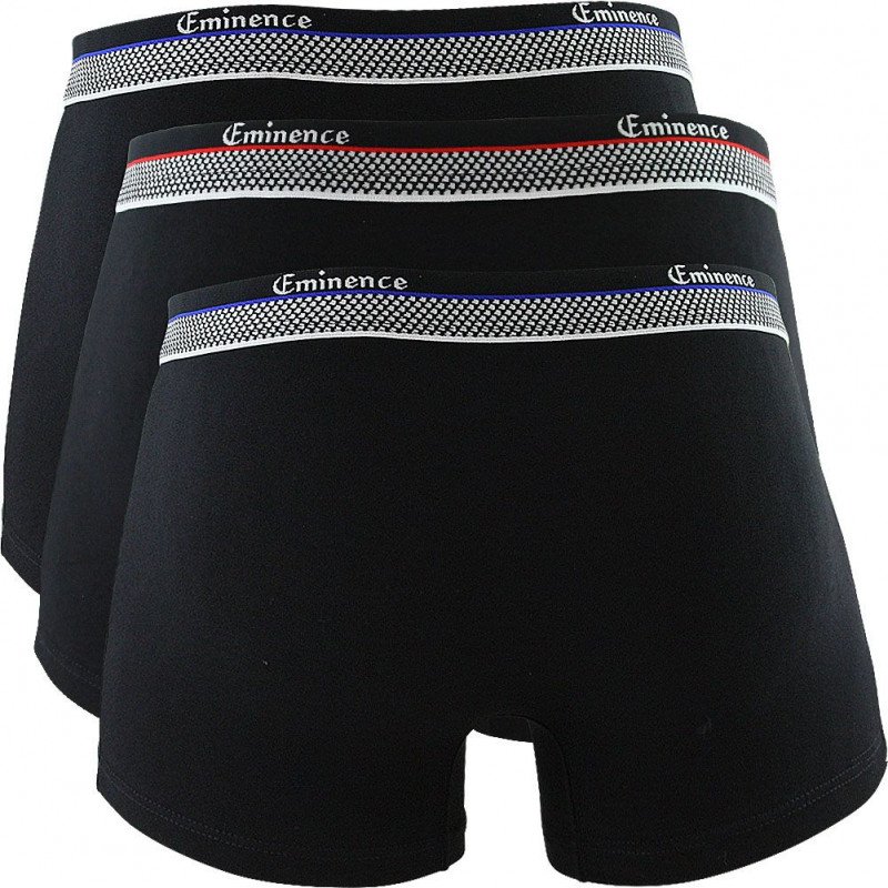 LOT DE 3 Boxer Sous-vêtements Homme TRIO SELECT Noir et Uni