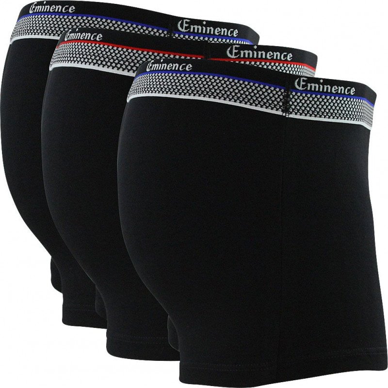 LOT DE 3 Boxer Sous-vêtements Homme TRIO SELECT Noir et Uni