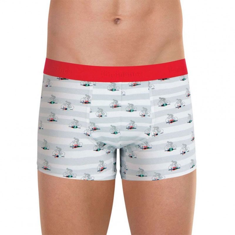 EMINENCE Boxer Homme Coton A VOS MARQUES Cycliste Gris Blanc Rouge