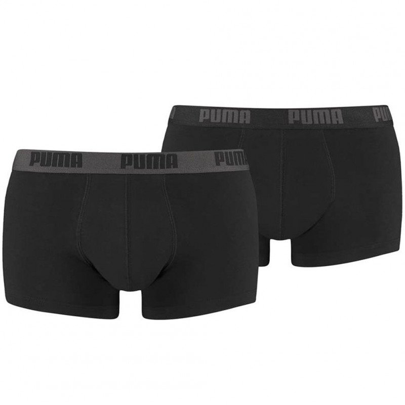 PUMA Lot de 2 Shortys Homme Coton BASIS Noir