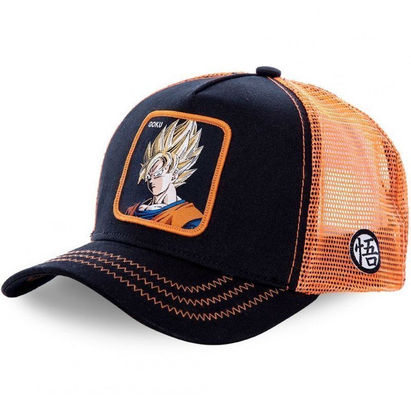 DRAGON BALL Z Casquette Homme Microcoton GO3 Noir Orange CAPSLAB