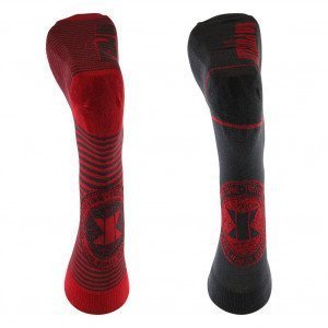 NO PUBLIK 2 paires Chaussettes Homme Coton OVER TIME Anthra Rouge