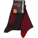 NO PUBLIK 2 paires Chaussettes Homme Coton OVER TIME Anthra Rouge