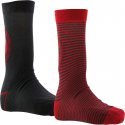 NO PUBLIK Lot de 2 paires de Chaussettes Homme Coton OVER TIME Anthracite Rouge