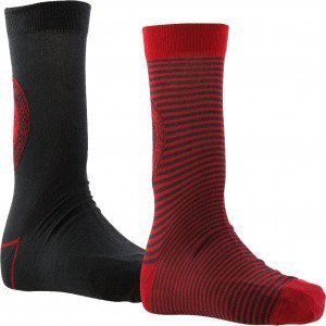 NO PUBLIK 2 paires Chaussettes Homme Coton OVER TIME Anthra Rouge