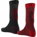 NO PUBLIK 2 paires Chaussettes Homme Coton OVER TIME Anthra Rouge