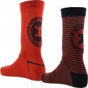 NO PUBLIK Lot de 2 paires de Chaussettes Homme Coton OVER TIME Noir Orange