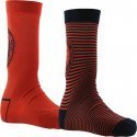 NO PUBLIK Lot de 2 paires de Chaussettes Homme Coton OVER TIME Noir Orange