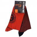 NO PUBLIK Lot de 2 paires de Chaussettes Homme Coton OVER TIME Noir Orange