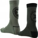 LOT DE 2 Chaussettes Chaussettes Homme OVER TIME Noir et Kaki