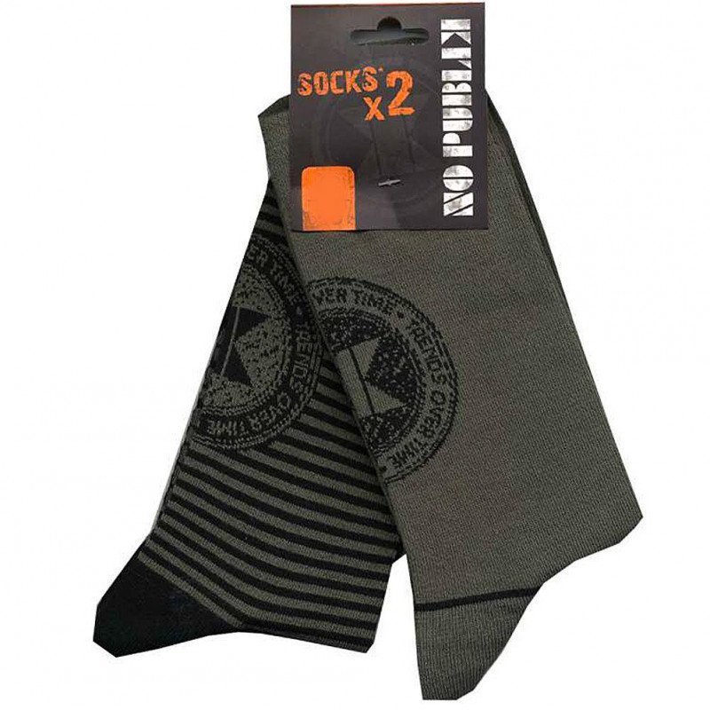LOT DE 2 Chaussettes Chaussettes Homme OVER TIME Noir et Kaki