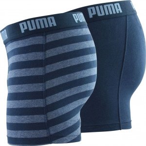 PUMA Lot de 2 Boxers Homme Coton STRIPE Denim