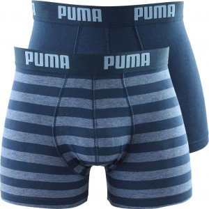 PUMA Lot de 2 Boxers Homme Coton STRIPE Denim