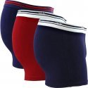 DIM Lot de 3 Boxers Homme Coton DAILY COLORS Bleu denim Rouge lave