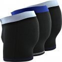 DIM Lot de 3 Boxers Homme Coton MIX AND COLORS Noir ceinture Bleu ciel Bleu azur