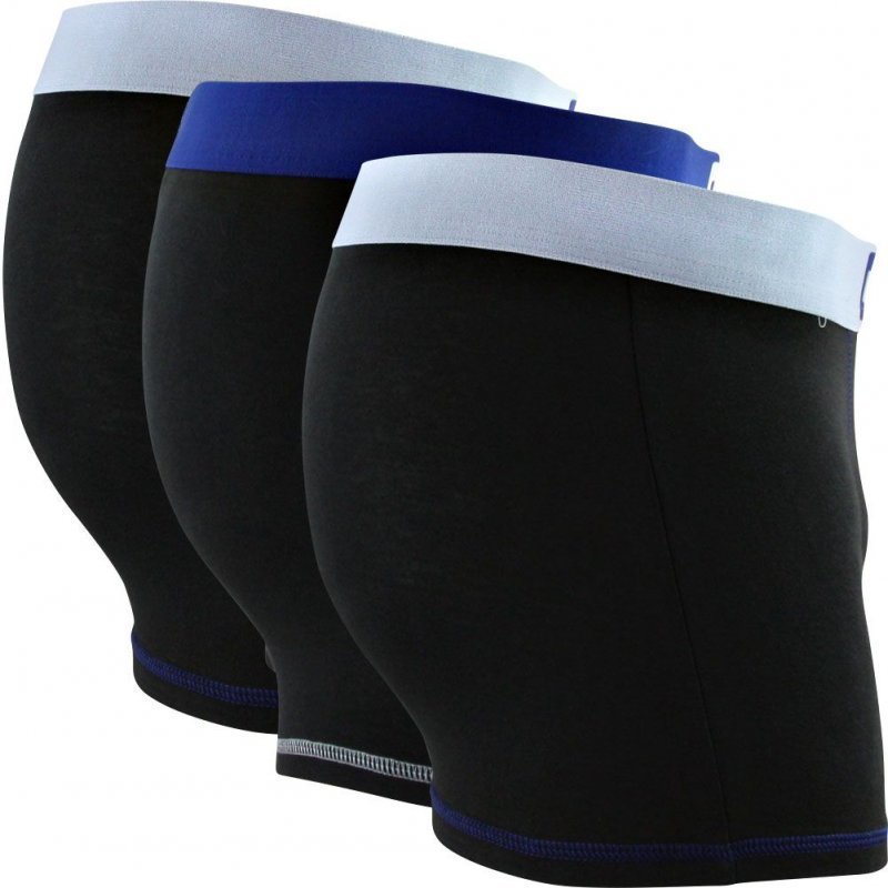 DIM Lot de 3 Boxers Homme Coton MIX AND COLORS Noir ceinture Bleu ciel Bleu azur