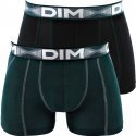 DIM Lot de 2 Boxers Homme Coton 3D FLEX AIR Vert pacific Noir