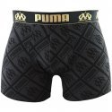 PUMA Boxer Homme Coton LOGOTOUCH Noir Doré OLYMPIQUE DE MARSEILLE